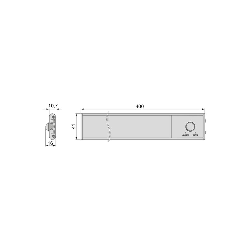 Lampada Led Ricaricabile Sensore di Movimento 400 mm Emuca Kaus -2