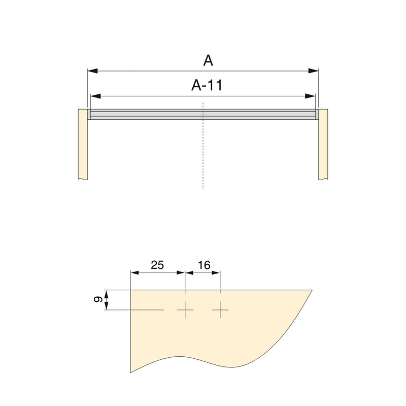 Kit Traversi per Mobili Cucina in Alluminio e Plastica Emuca Albeam Anodizzato Opaco-3