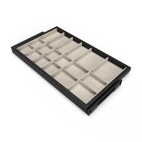 prezzo Kit Cassetto Organizzatore e Telaio per Armadio 800 mm in Alluminio e Plastica Emuca Grigio Pietra