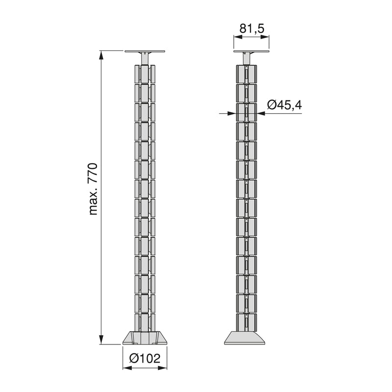 Colonna Passacavi in Tecnoplastica Emuca Hexa Nero-2