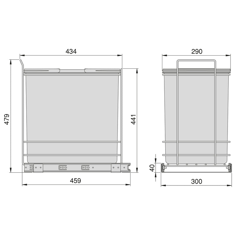 Pattumiera da Cucina ad Estrazione 35 L in Plastica Emuca -2