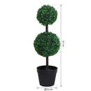 Pianta Artificiale Bosso Due Sfere Ø23x67 cm con Vaso  Verde-6