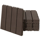 Set 9 Mattonelle a Incasto Effetto Legno 30x30x2 cm  Deck Marrone-1