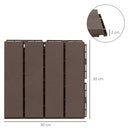 Set 9 Mattonelle a Incasto Effetto Legno 30x30x2 cm  Deck Marrone-3