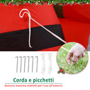 Babbo Natale Gonfiabile 310x78x148 cm con Luci LED Slitta e Renna per Esterno -7