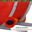 Babbo Natale Gonfiabile 310x78x148 cm con Luci LED Slitta e Renna per Esterno -8