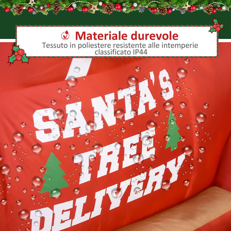 Babbo Natale con Camion e Albero Gonfiabile 215x102x180 cm con Luci a LED -6