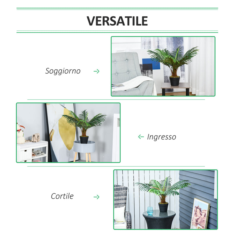 Pianta Artificiale Palma Tropicale H60 cm con Vaso Verde-4