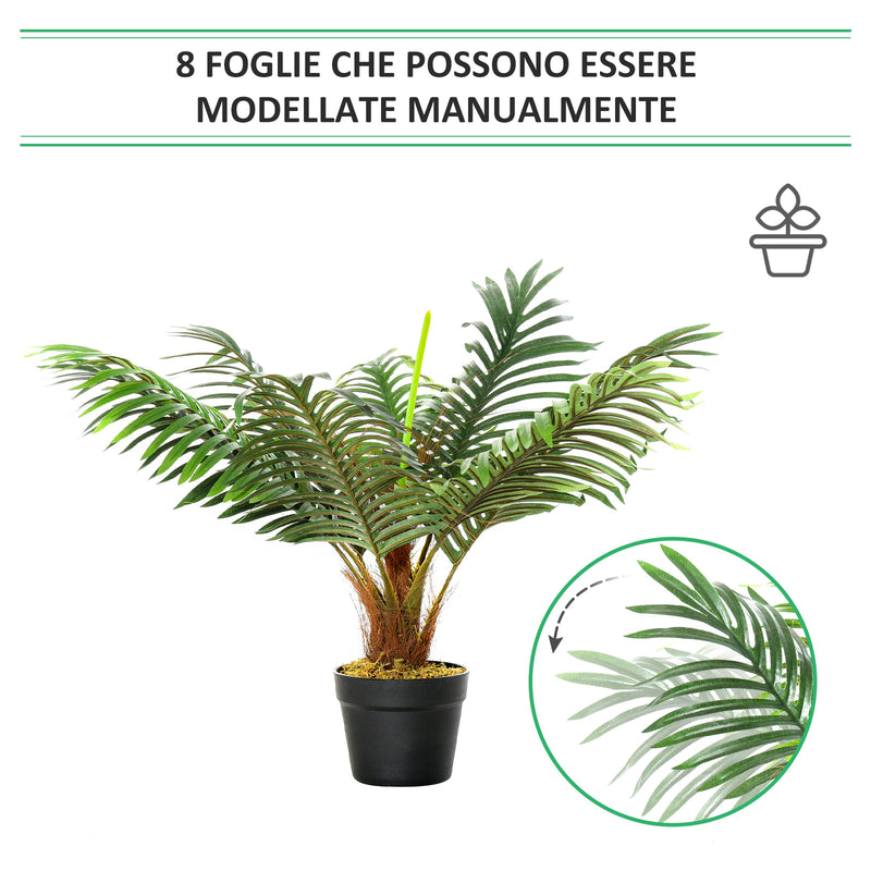 Pianta Artificiale Palma Tropicale H60 cm con Vaso Verde-6