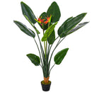 Pianta Artificiale Strelitzia Reginae H155 cm con Vaso Verde e Rosso-4