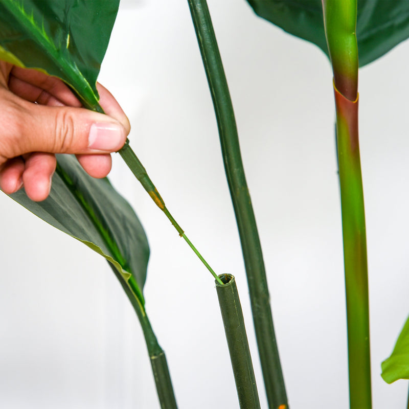 Pianta Artificiale Strelitzia Reginae H155 cm con Vaso Verde e Rosso-9