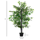 Pianta Artificiale Albero Baniano H145 cm con Vaso Verde-3