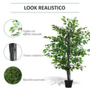 Pianta Artificiale Albero Baniano H145 cm con Vaso Verde-5