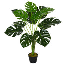 Pianta Artificiale Monstera H85 cm con Vaso Verde-1