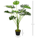 Pianta Artificiale Monstera H85 cm con Vaso Verde-3