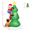 Albero di Natale Gonfiabile 180 cm con Babbo Natale Cagnolino e Luci LED-3