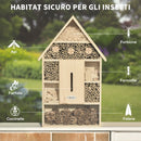 Casa per Insetti da Giardino 32x12,5x57 cm 5 Livelli in Legno e Bamboo-4