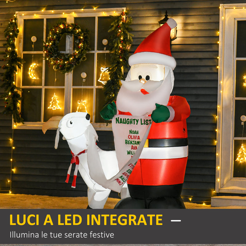 Babbo Natale Gonfiabile H180 cm con Capretta Luci LED Multicolore-4