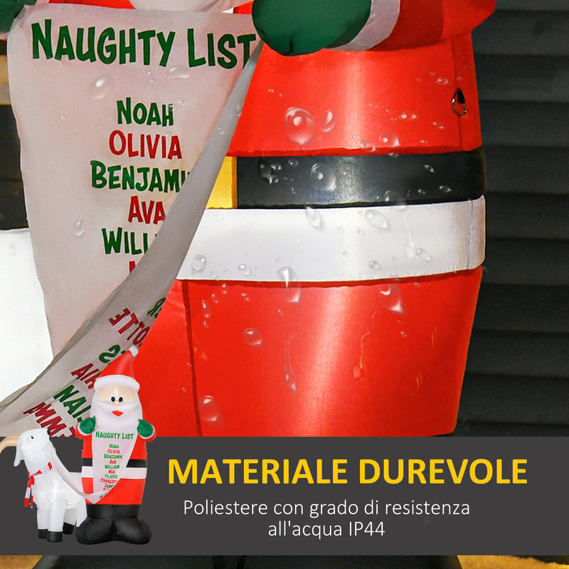 Babbo Natale Gonfiabile H180 cm con Capretta Luci LED Multicolore-6