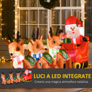 Babbo Natale Gonfiabile 319x59x132 cm con Slitta Renne e Luci LED Multicolore-4