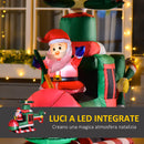 Babbo Natale Gonfiabile su Elicottero 155x63x107 cm con Luci LED Multicolore-4