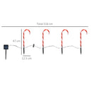 Luci di Natale da Esterno con 10 Bastoncini di Zucchero ad Alimentazione Solare-3