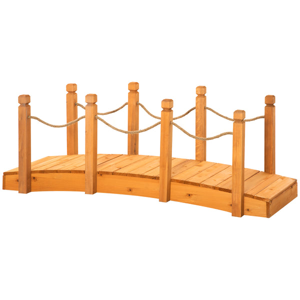 Gartenbrücke 150 x 58 x 58,5 cm aus orangefarbenem Holz sconto