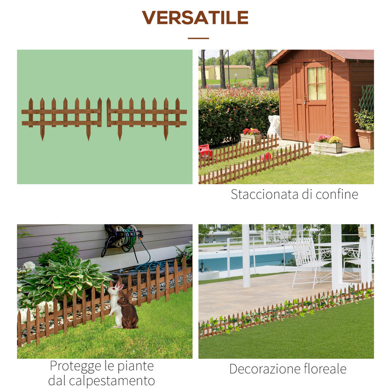 Staccionata in Legno 12 Pezzi H34 cm per Aiuole Giardino e Orto-6