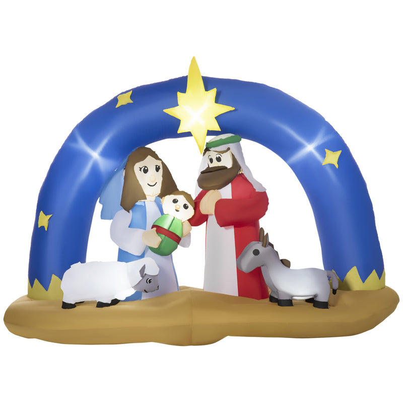 Presepe di Natale Gonfiabile 206x95x157 cm con Luci LED-1