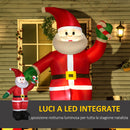 Babbo Natale Gonfiabile Luminoso 155x85x240 cm con  Luci LED-5