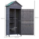 Casetta Box da Giardino 89x50x190 cm in Legno Grigio-3