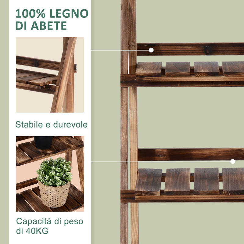 Scaffale Portapiante Pieghevole da Giardino 40x37x93 cm in Legno di Abete-6