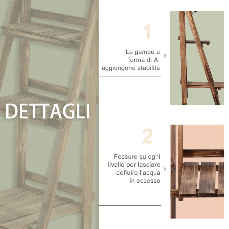 Scaffale Portapiante Pieghevole da Giardino 80x37x93 cm in Legno di Abete-7