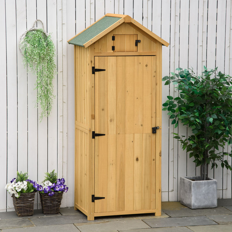 Casetta Box da Giardino Porta Utensili 77x54,2x179 cm in Legno Impermeabile Giallo-2