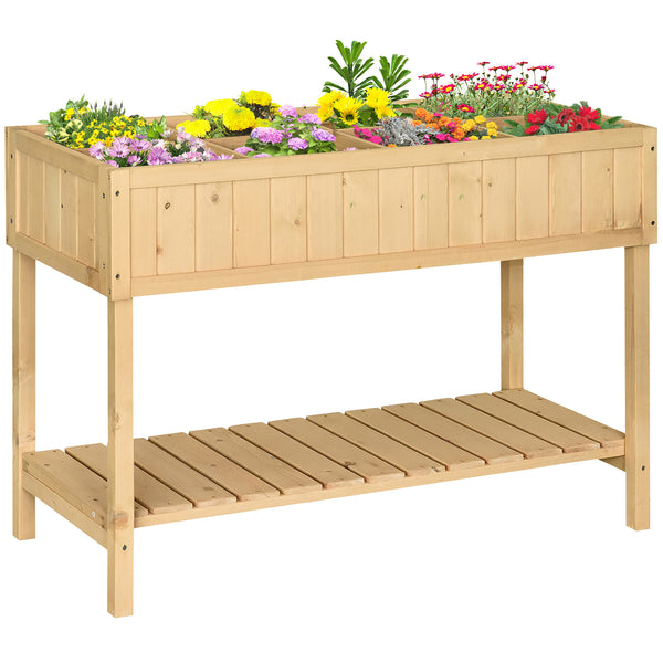 prezzo Hängender Gemüsegarten aus Holz mit 8 Gittern und unterem Regal 120 x 60 x 81 cm