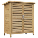 Armadio Porta Attrezzi da Giardino 87x46,5x96,5 cm in Legno di Abete-1