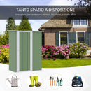 Casetta Box da Giardino 142x84x189 cm in Acciaio Verde-4