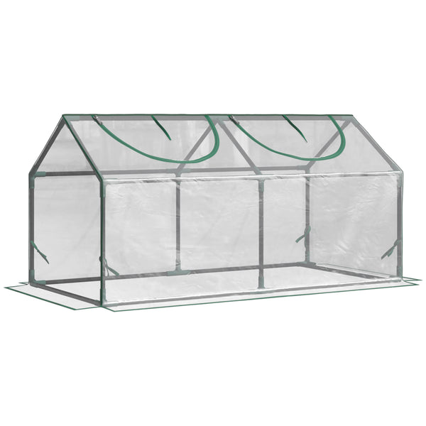 Mini-Gewächshaus mit 2 Fenstern 119 x 60 x 60 cm Transparente PVC-Abdeckung mit UV-Schutz prezzo