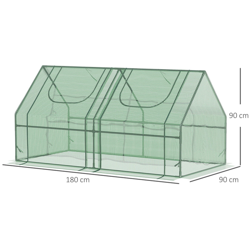 Serra da Giardino per Piante 180x90x90 cm con 2 Coperture Verde-3