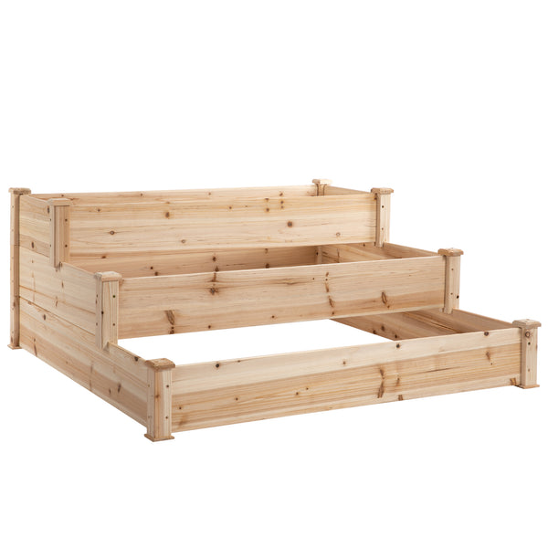 acquista Gemüsebeet Pflanzgefäß 3 Regale 124 x 124 x 56 cm in Naturholz