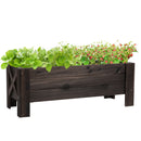 Fioriera da Giardino 100x35,5x36 cm in Legno Carbonizzato-1