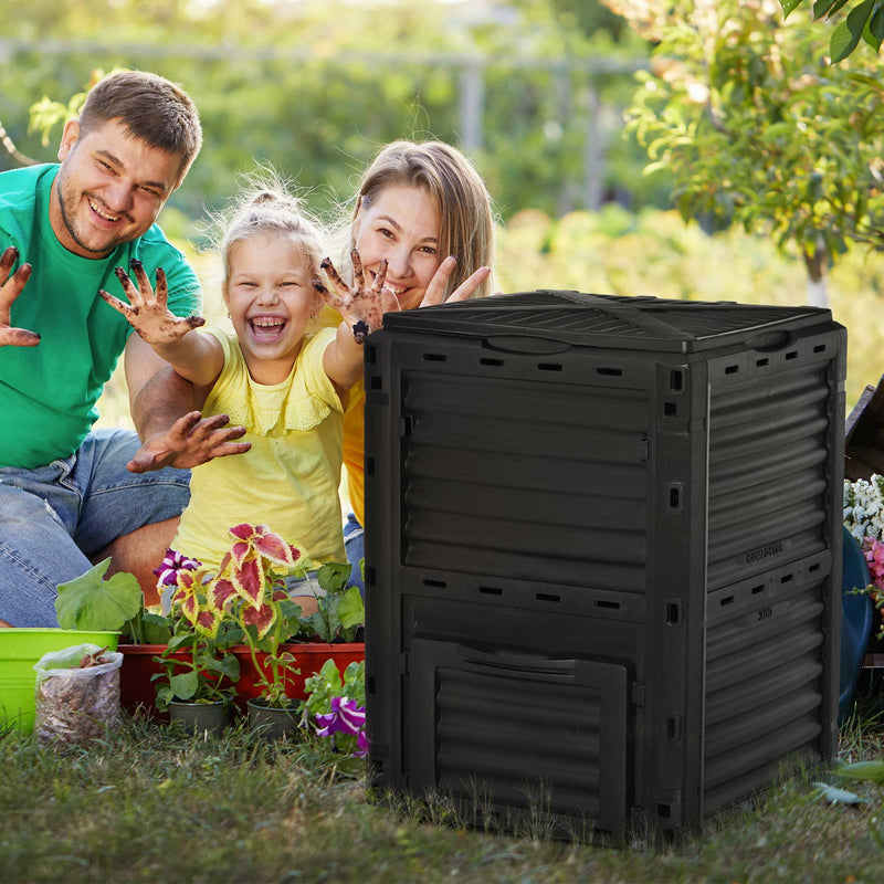 Compostiera da Giardino 300 litri Composter Nero-2