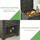 Compostiera da Giardino 300 litri Composter Nero-6