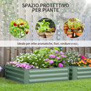 Set 2 Letti per Orto Rialzati 100x100x30 cm in Acciaio Zincato Verde-4