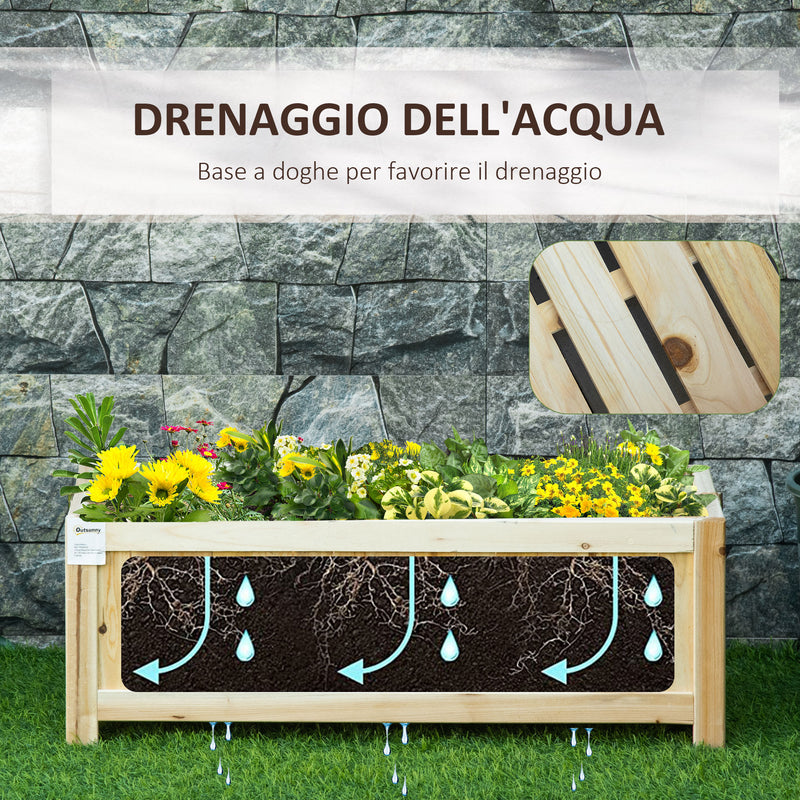 Fioriera Pieghevole 70x30x25 cm con Base Drenante in Legno Naturale-5