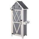 Casetta Box da Giardino 84x54x179 cm in Legno Grigio-1