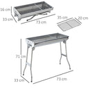 Barbecue a Carbone Carbonella Portatile e Pieghevole in Acciaio Inox -3