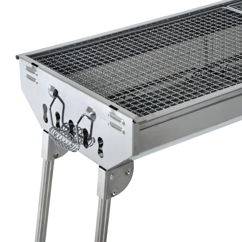 Barbecue a Carbone Carbonella Portatile e Pieghevole in Acciaio Inox -9