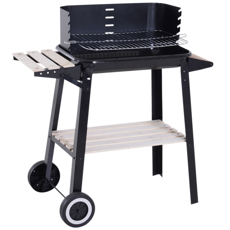 Barbecue a Carbone Carbonella Picnic Altezza Regolabile Nero 87x45x83 cm -1