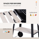 Barbecue a Carbone Carbonella Picnic Altezza Regolabile Nero 87x45x83 cm -5